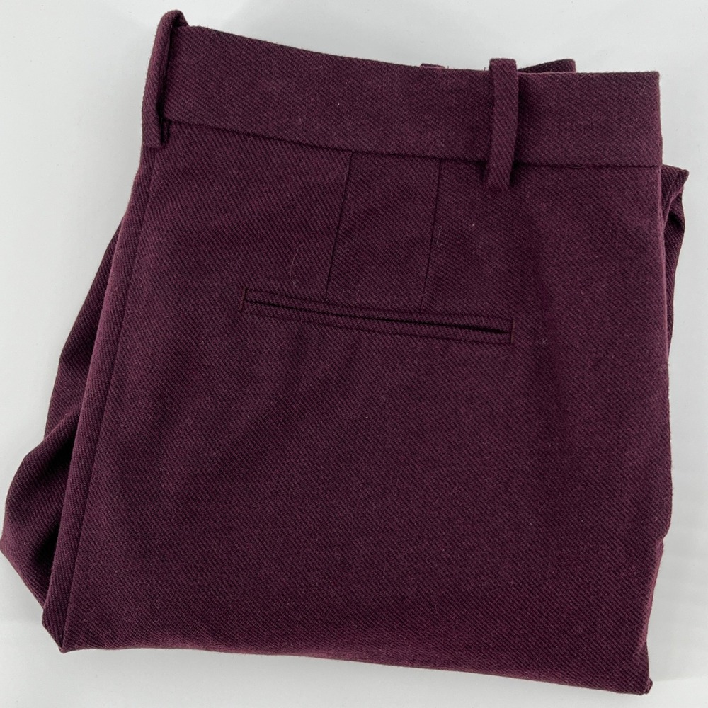 Ann Taylor Curvy Fit Burgundy Tweed Dress Pants Womens Size 6 Wool Blend Lined